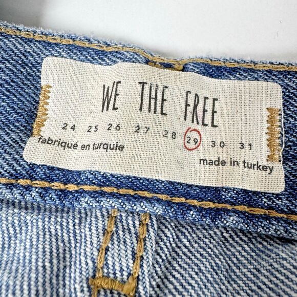 We The Free by Free People Womens Jeans Size 29 Blue Distressed Ripped Raw Hem - Picture 5 of 15
